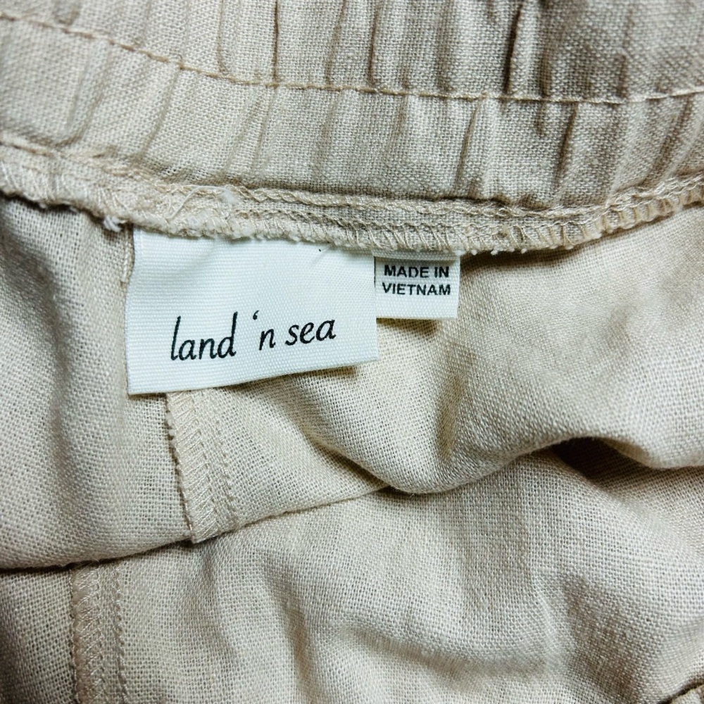 Land n Sea women pants capris size 2X natural color washable linen blend nwt - Picture 8 of 10